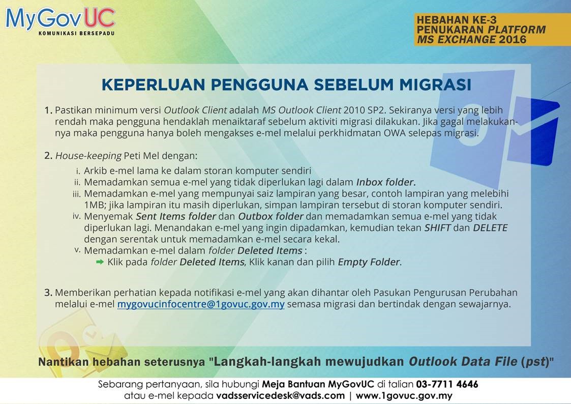 Hebahan 3-Keperluan Pengguna Sebelum Migrasi